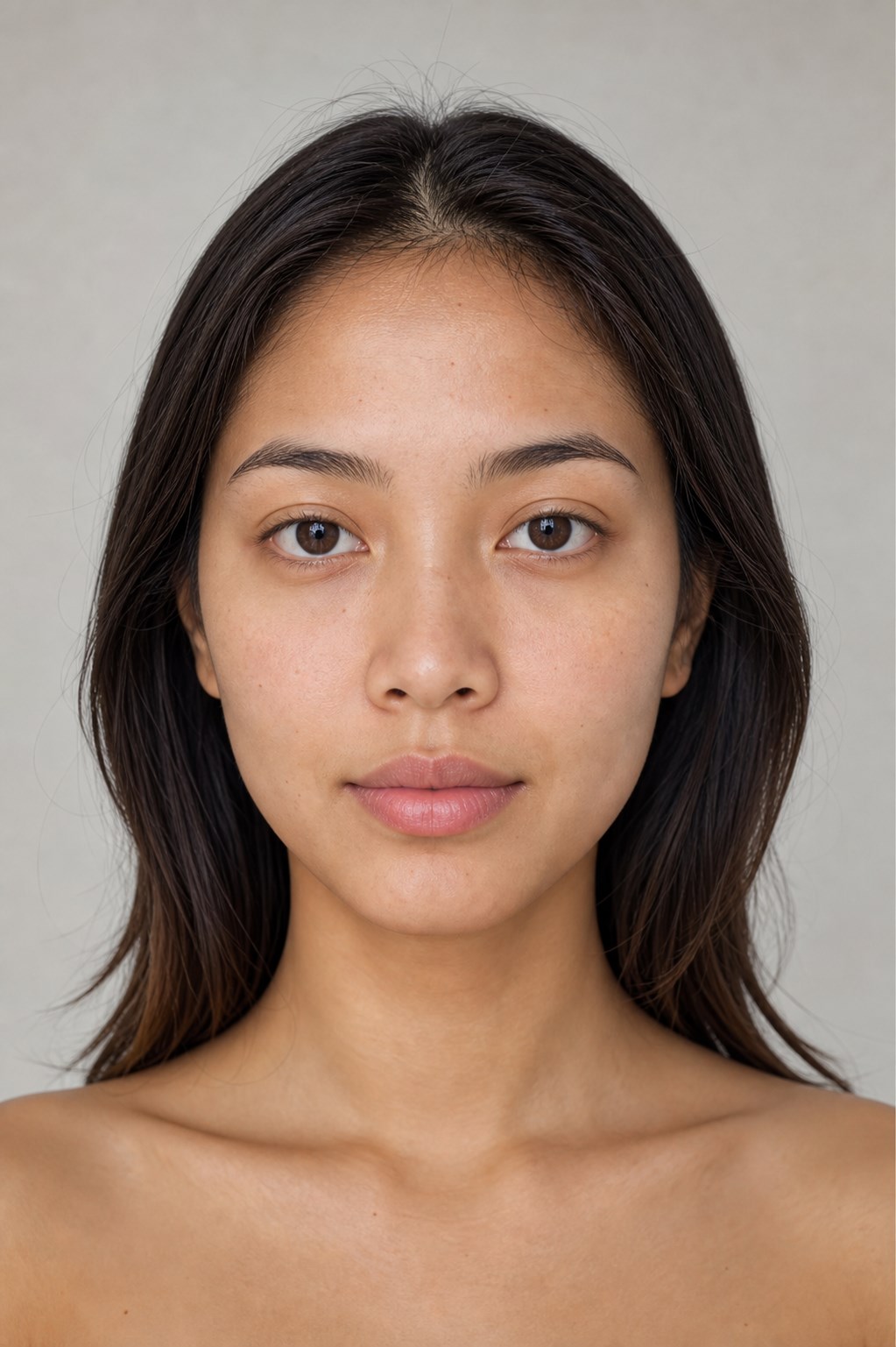 Portrait before natural eyelash extensions